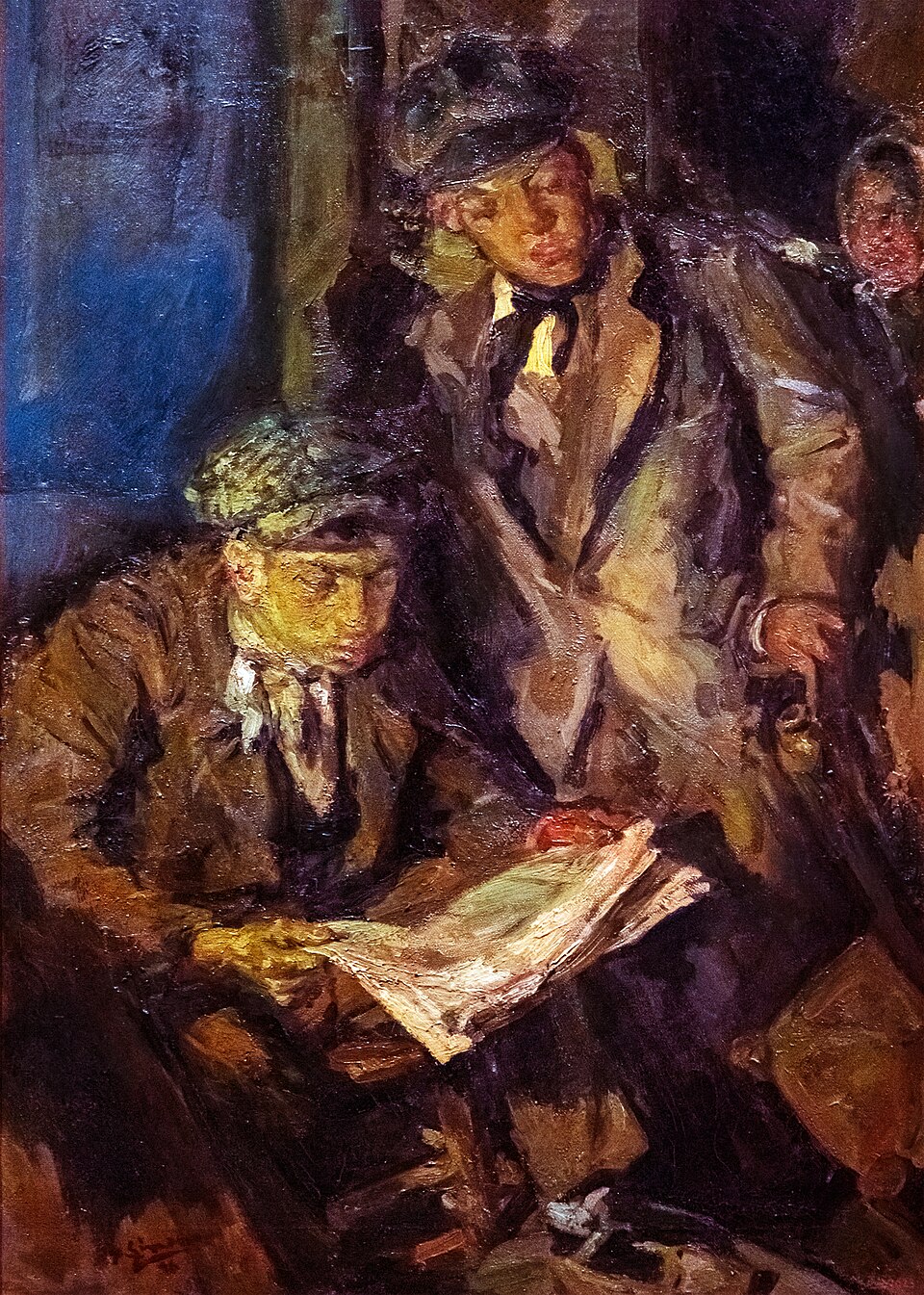 Image of 2 men readin the News.